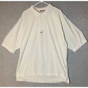 Vintage Nike Polo Shirt Mens XXLT White Center‎ Swoosh Vintage Y2K Tag